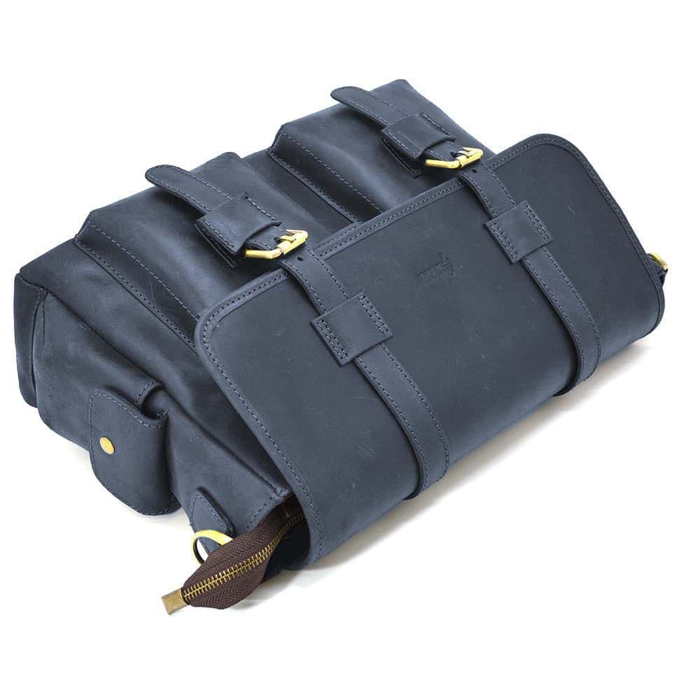 Сумка через плече зі шкіри crazy horse RK-6690-4lx бренду TARWA синя — 3