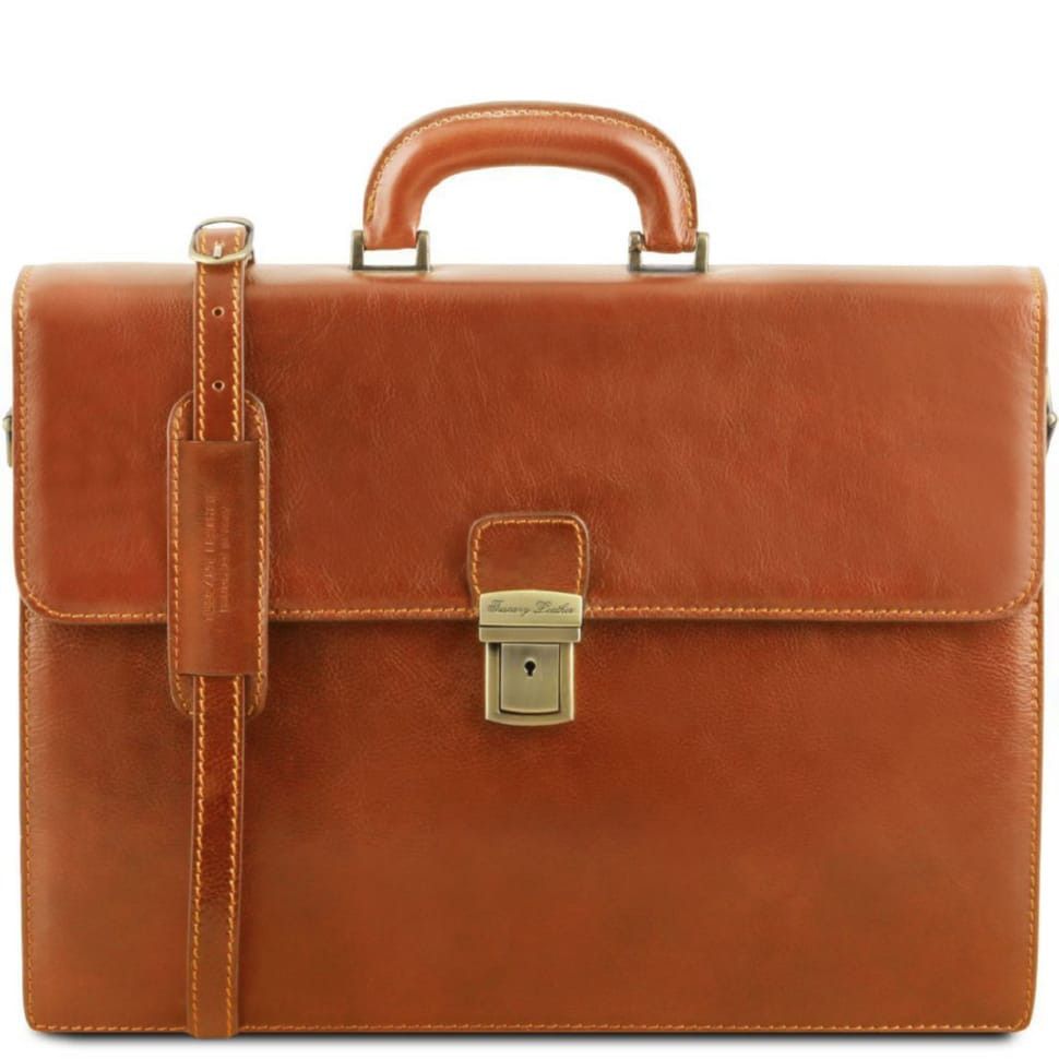 Кожаный портфель на два отделения для мужчин Tuscany Leather PARMA TL141350  (Мед)