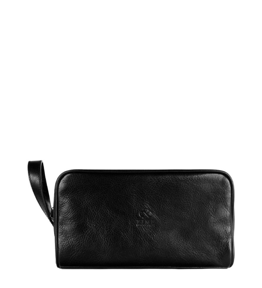 Женская кожаная косметичка Dopp Kit - All the Kings Men -  Черный цвет - Time Resistance 5228201W