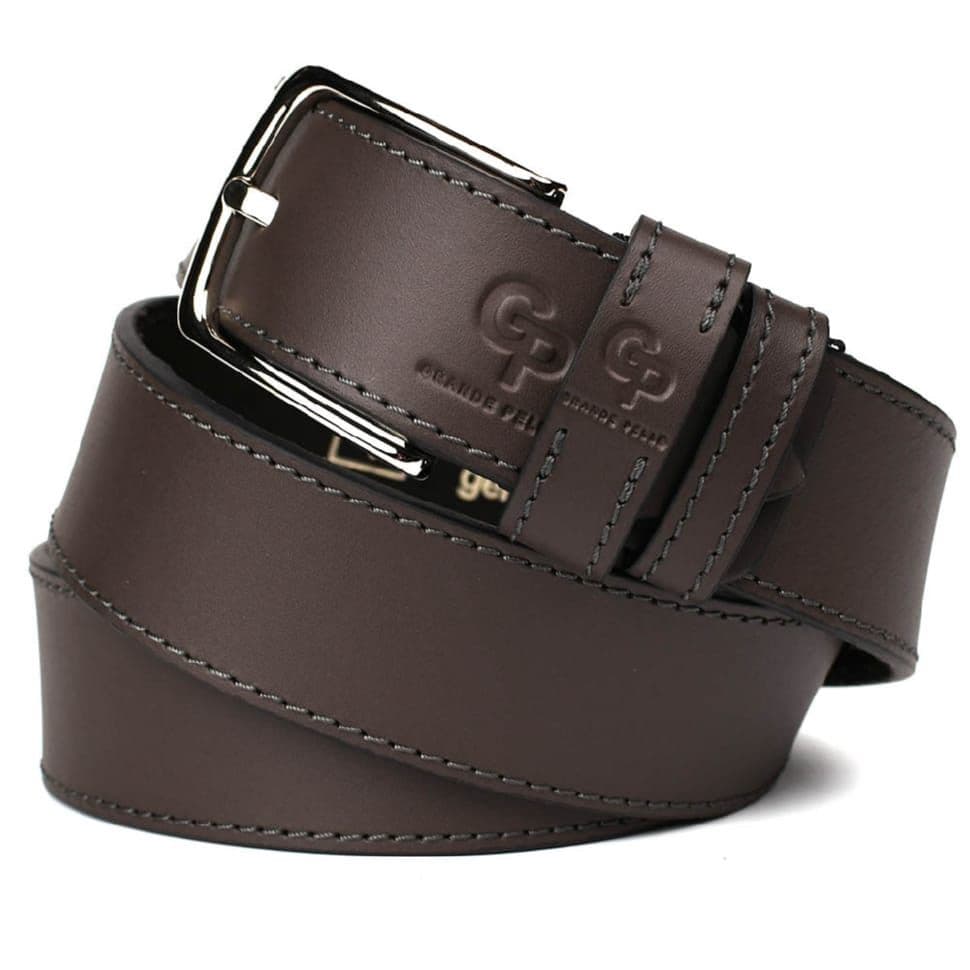 Шкіряний ремінь коричневий 40 мм Grande Pelle 41301230013 — 3