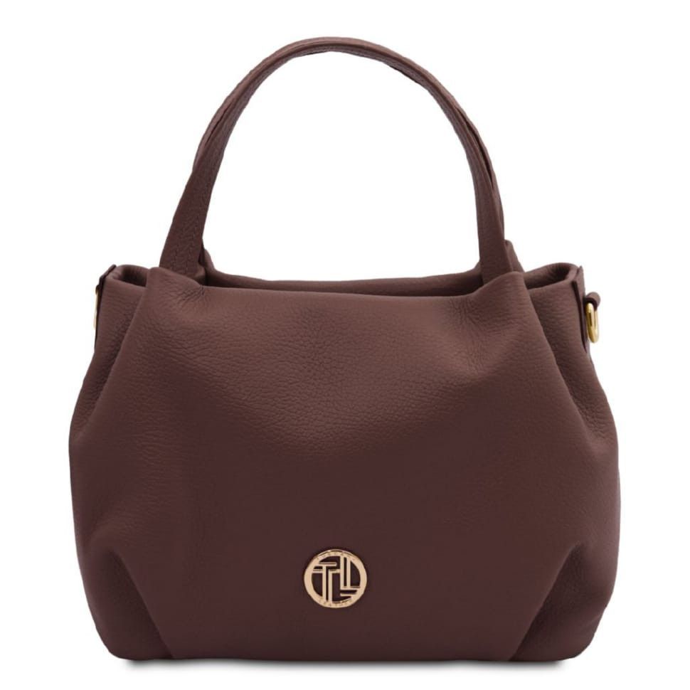 Женская кожаная мягкая итальянская сумка Nora Tuscany TL142372 (Coffee)