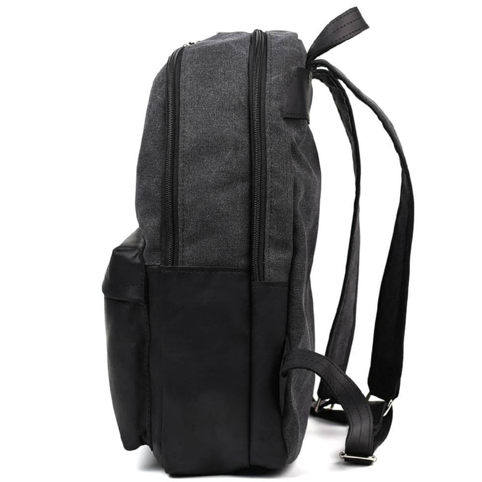 Рюкзак з кінської шкіри і канваса сірий TARWA RAG-7273-3md — 4
