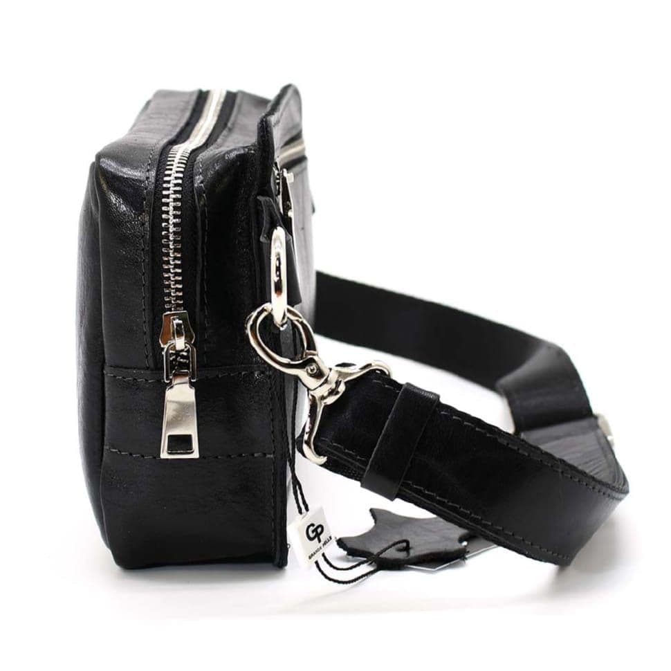 Шкіряна поясна сумка Grande Pelle 740410 чорна — 4