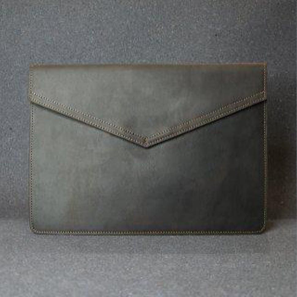 Кожаный чехол для MacBook 12' кожа Crazy Horse, шоколад
