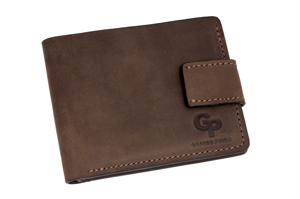 Портмоне Onda с застежкой, коричневый Grande Pelle 517120
