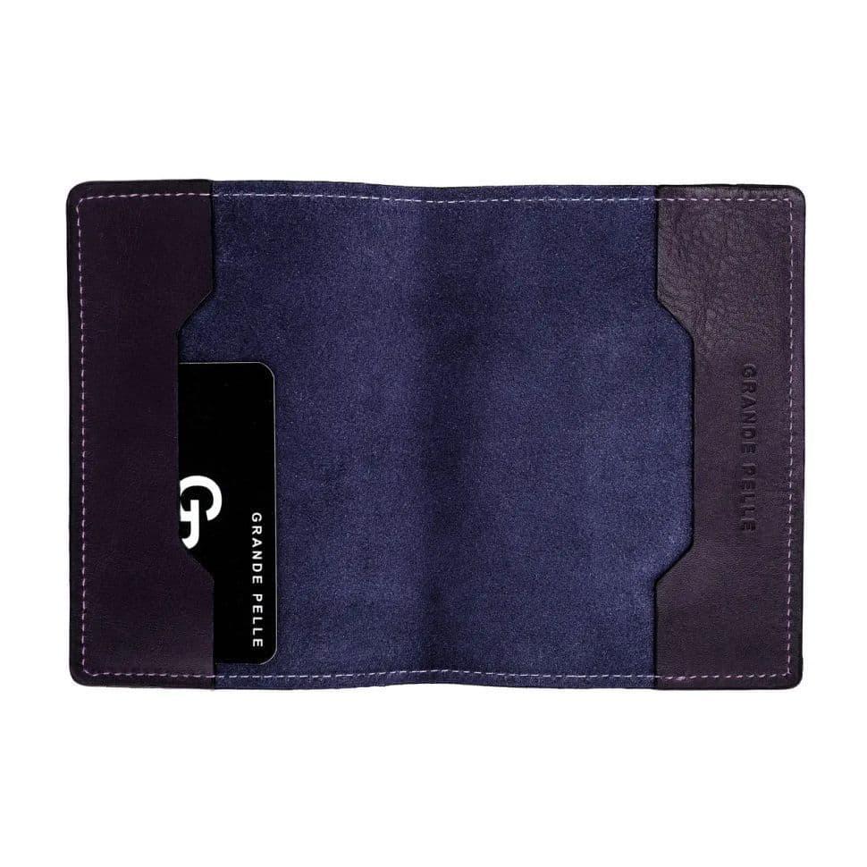 Шкіряна синя обкладинка для паспорта Grande Pelle 252670 — 3