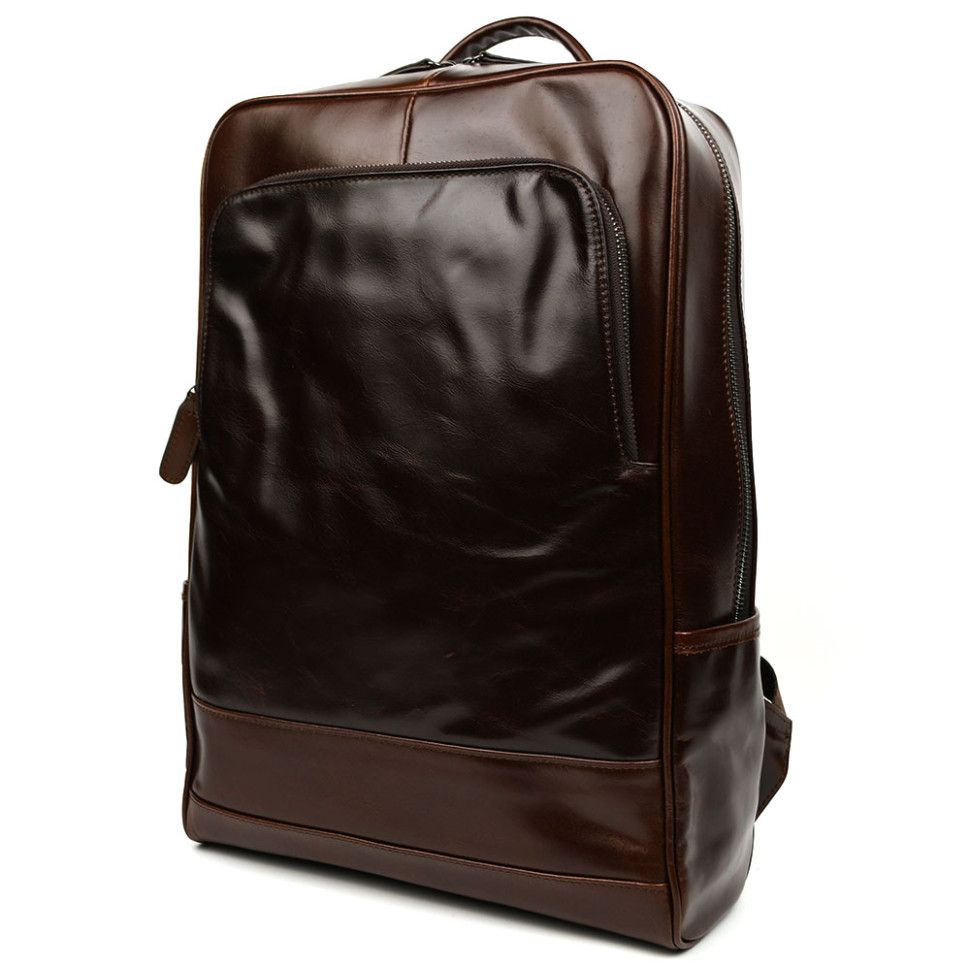 Рюкзак из натуральной кожи bx050c фирмы Bexhill кофейный гладкий