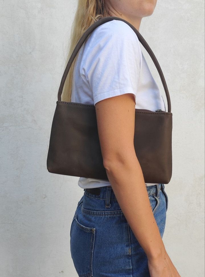 Кожаная женская сумка хобо TARWA RC-hobo-4lx коричневый крейзи