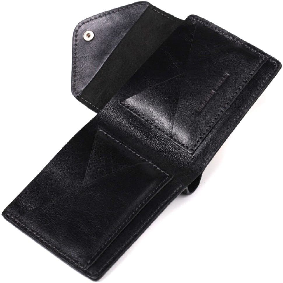 Мужское кожаное портмоне черное Grande Pelle 545610 — 2
