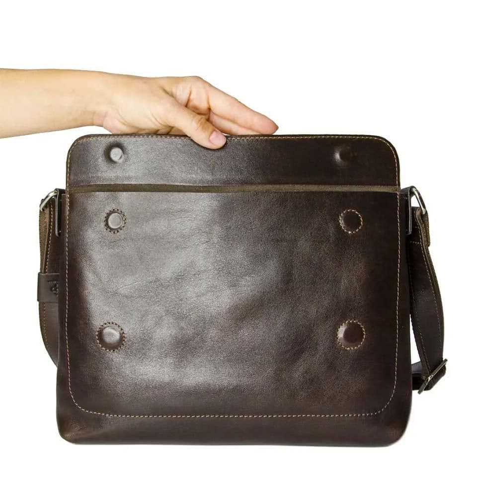 Чоловіча сумка месенджер через плече з клапаном Grande Pelle 753620 — 4