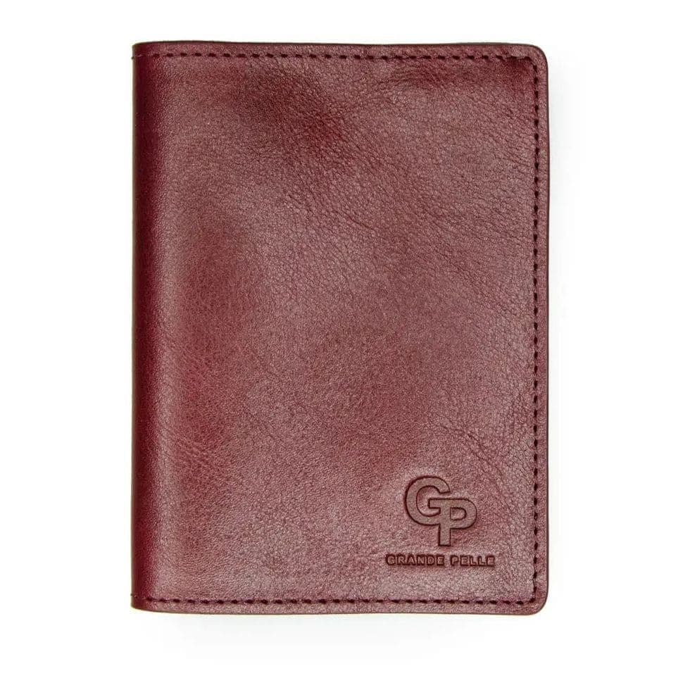 Шкіряна обкладинка на паспорт Grande Pelle 252661 бордова — 4