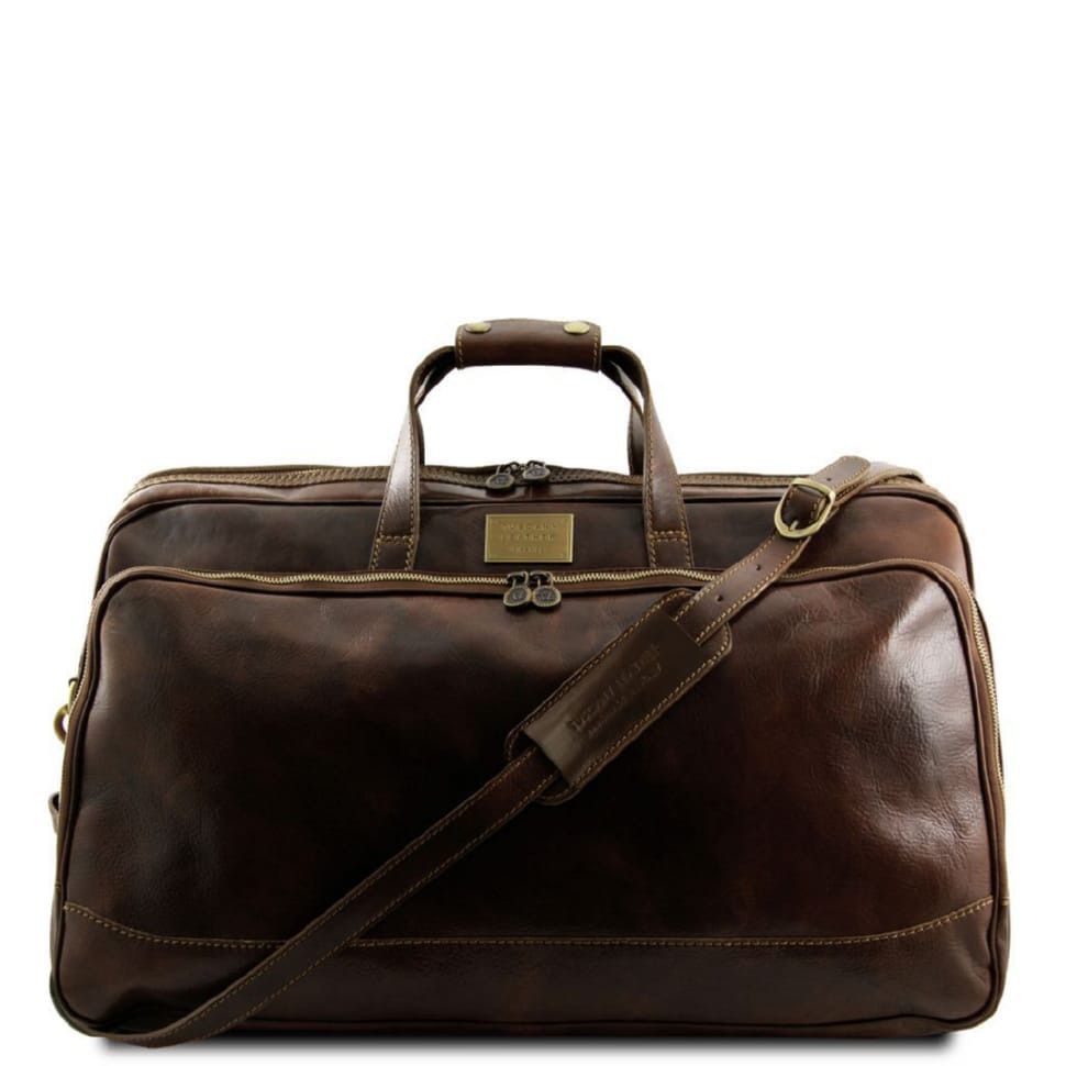Кожаная дорожная сумка на колесах - Малый размер Tuscany Leather Bora Bora TL3065 (Темно-коричневый)