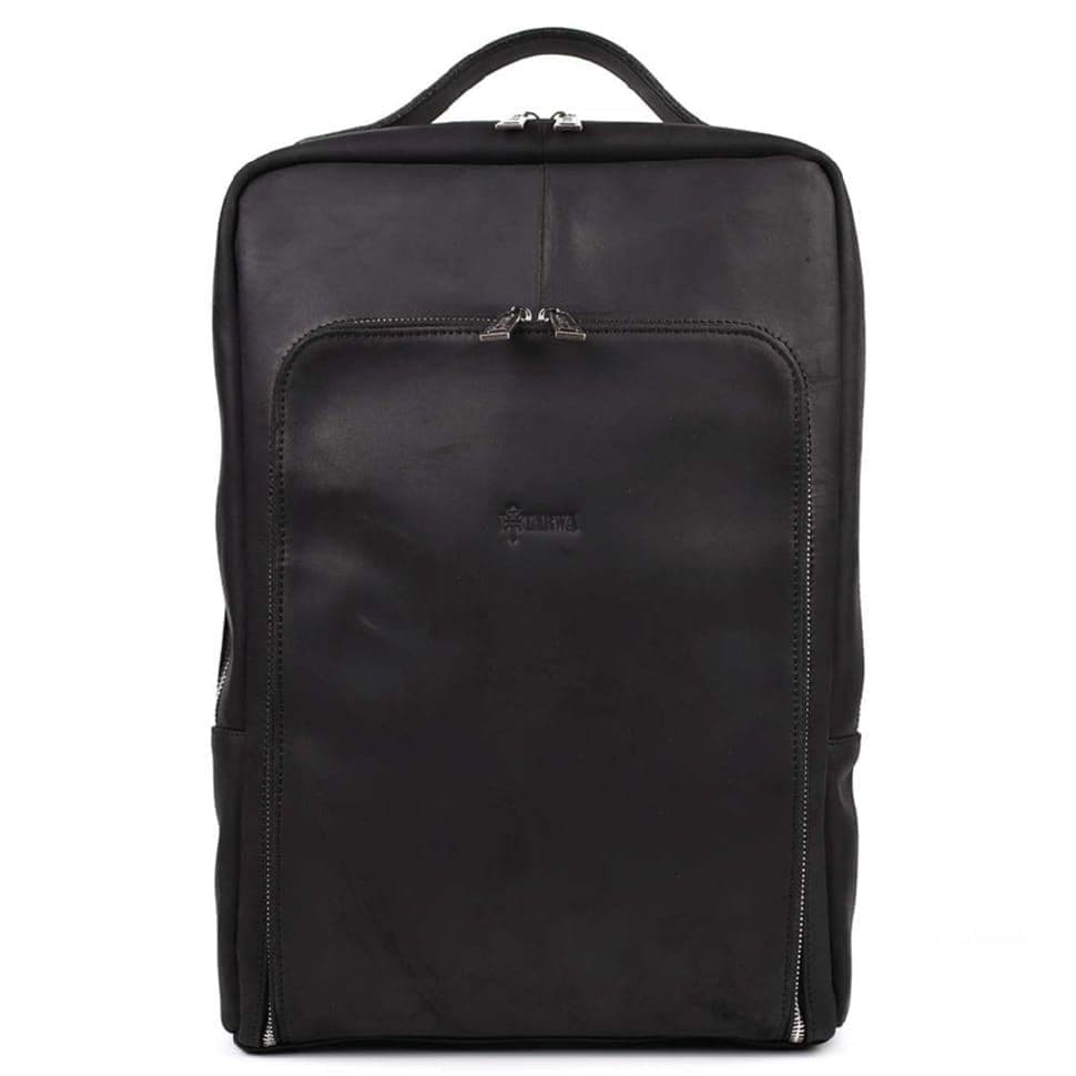 Шкіряний рюкзак для ноутбука 15" дюймов RA-1240-4lx у чорному crazy horse — 4