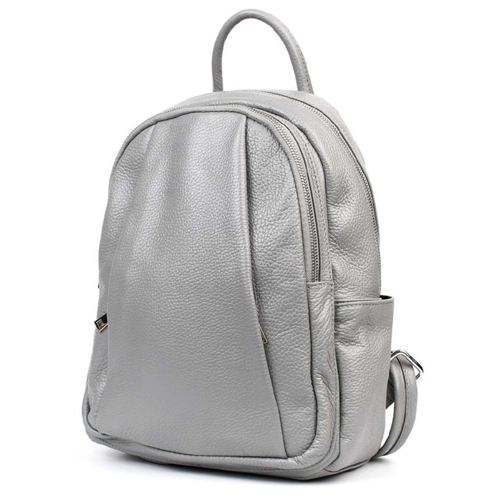 Кожаный женский рюкзак Virginia Conti Italy - 02443_grey серый