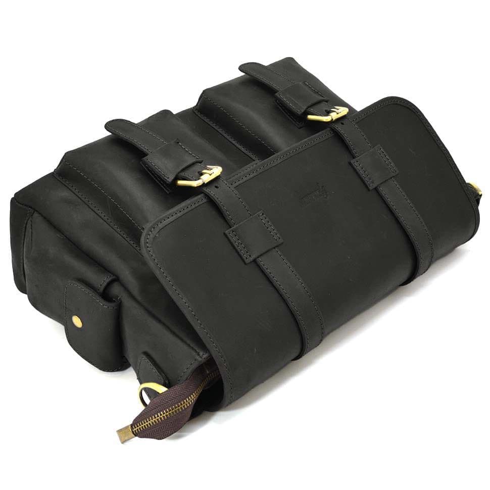 Сумка через плече зі шкіри crazy horse RA-6690-4lx бренду TARWA чорна — 4