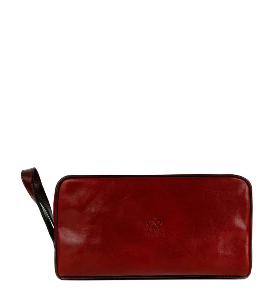 Женская кожаная косметичка Dopp Kit - All the Kings Men -  Красный цвет - Time Resistance 5231901W