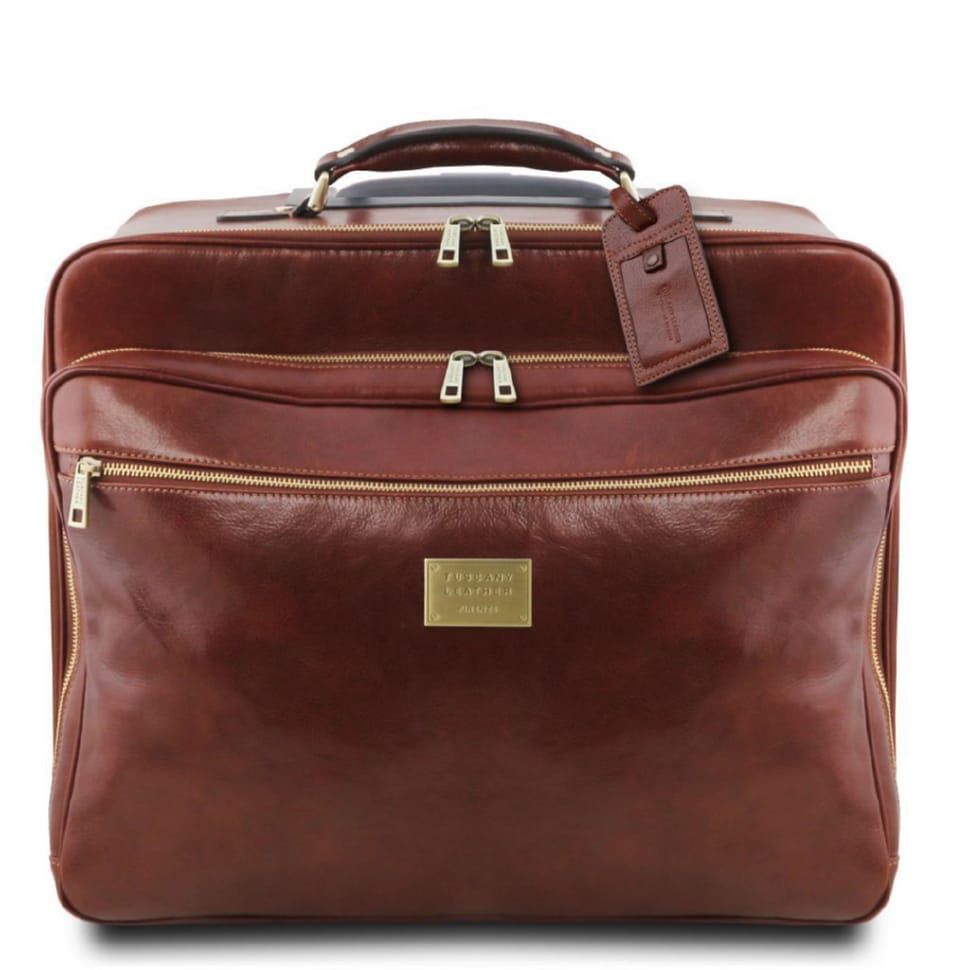 Кожаная салонная сумка чемодан пилота Varsavia Tuscany Leather TL141888 (Коричневый)
