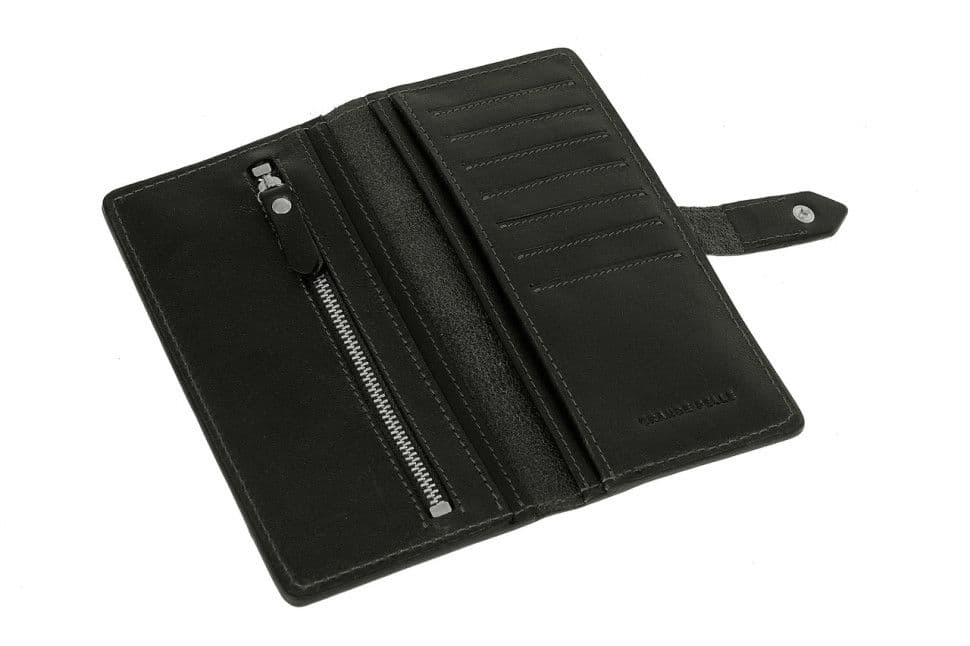 Длинное портмоне Grande Pelle 524610 глянцевая кожа черный — 2