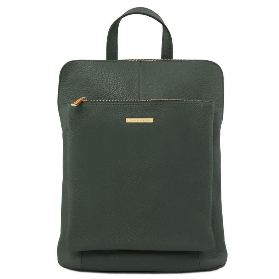 Рюкзак-сумка женская кожаная (Италия) Tuscany TL141682 (Forest Green)