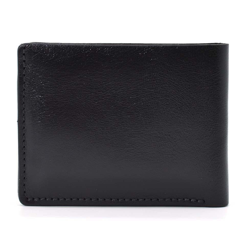 Мужское кожаное портмоне черное глянцевое Grande Pelle 508610 — 4