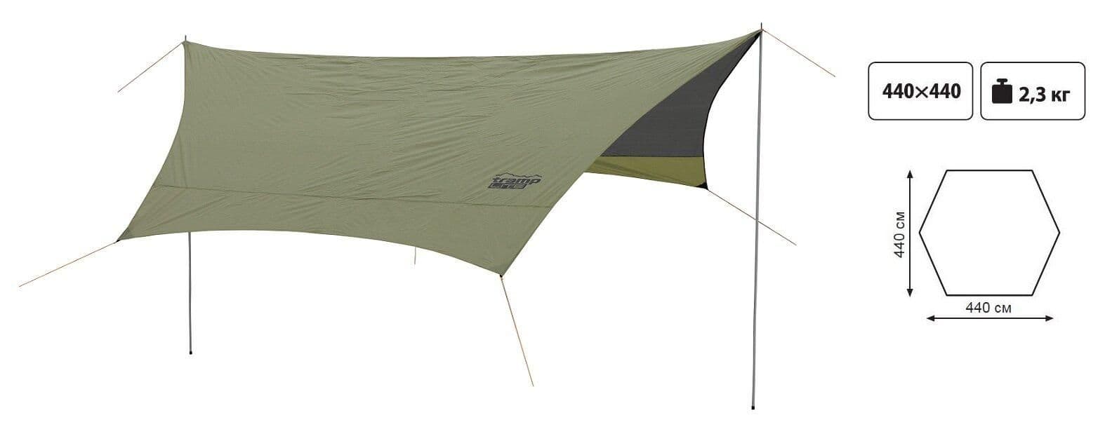 Тент зі стійками Tramp Lite Tent green UTLT-034 — 2