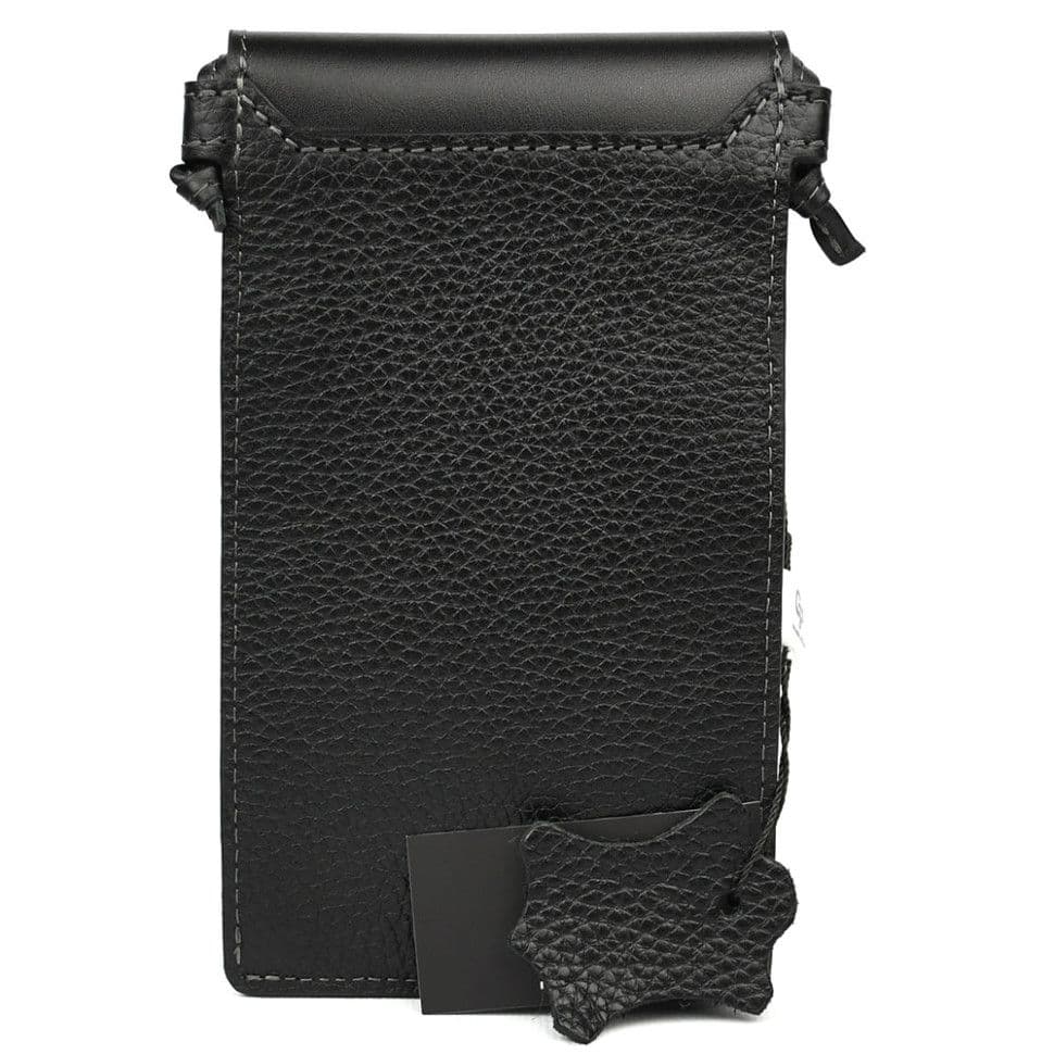 Мини сумка чохол для телефона, панч Grande Pelle 70371010 чорна — 3