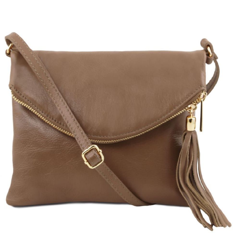 Женская кожаная сумка Tuscany Leather Young Bag TL141153 (Темный серо-коричневый)