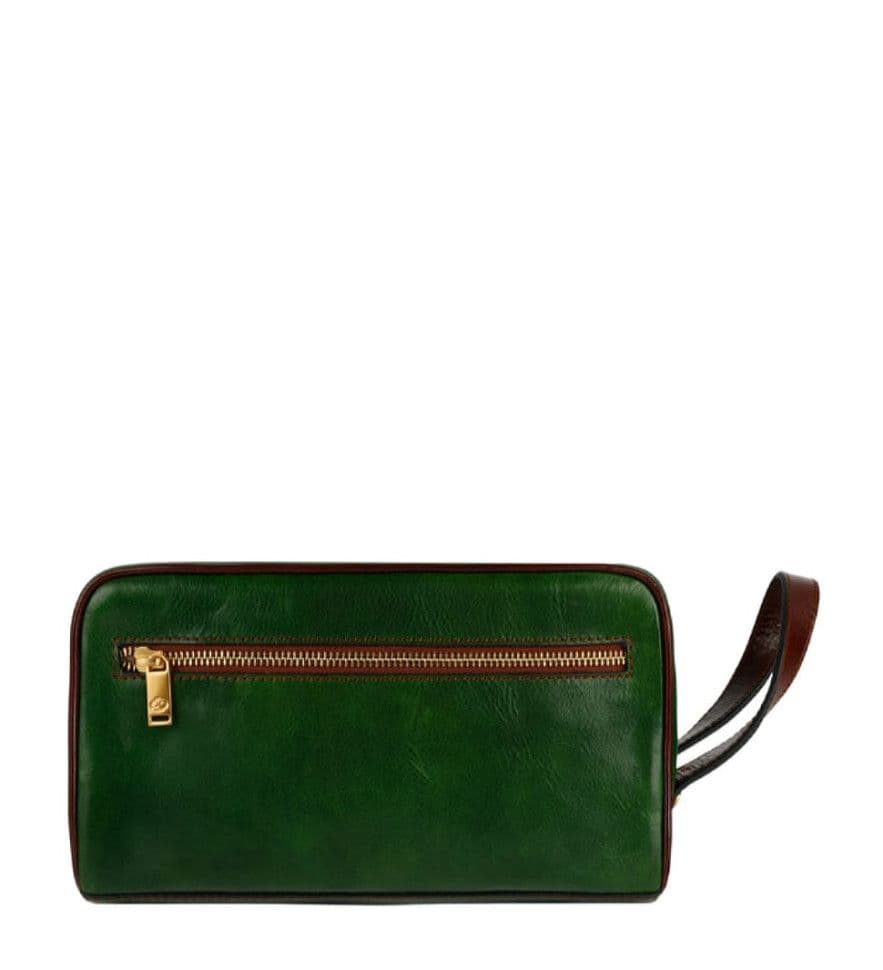 Жіноча шкіряна косметичка Dopp Kit - All the Kings Men - зелений колір - Time Resistance 5232101W — 4