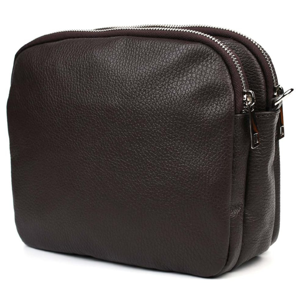 Кожаная женская сумка Virginia Conti Italy - VC02807brown коричневая — 4