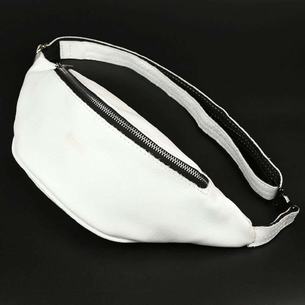 Белая кожаная сумка на пояс TARWA GS-3035-3md — 3