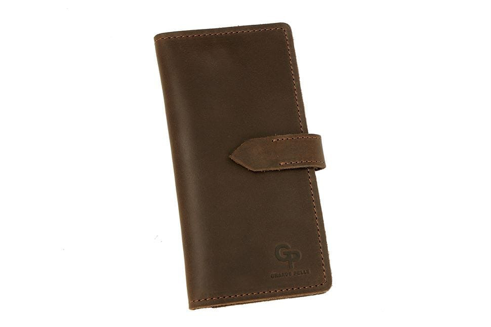 Портмоне чоловіче длинное Grande Pelle 523120 у кольорі шоколад — 3