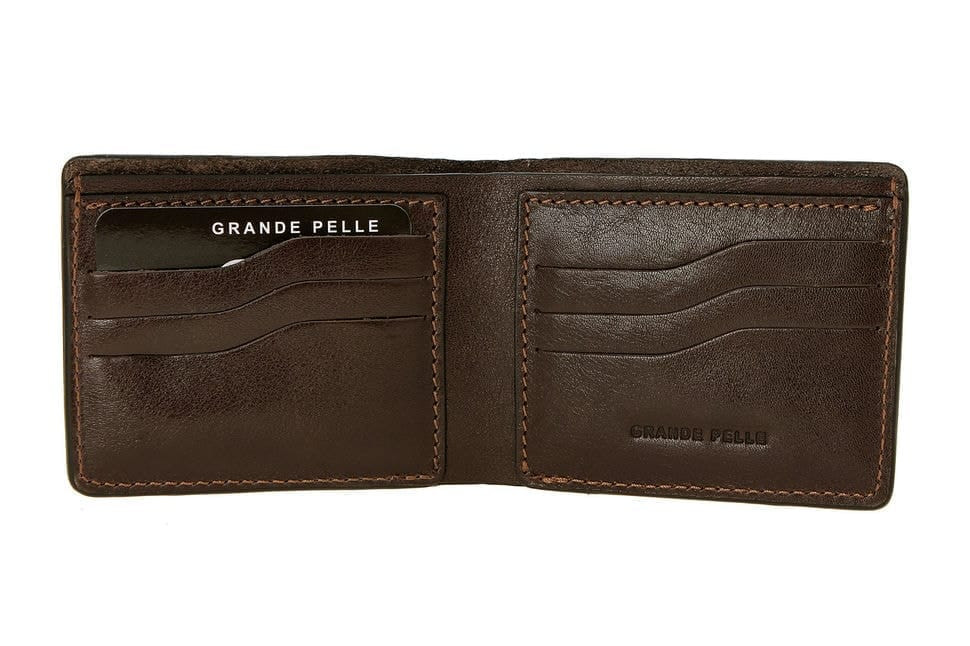 Портмоне Grande Pelle Onda 110х90х10 мм глянцевая кожа шоколад 507620 — 2