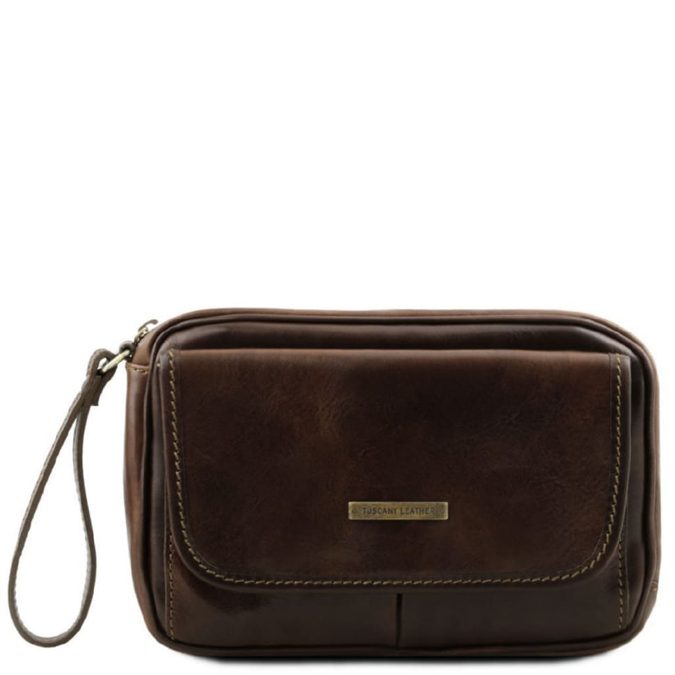Кожаная сумка на запястье Ivan Tuscany Leather TL140849 (Темно-коричневый) — фото 1