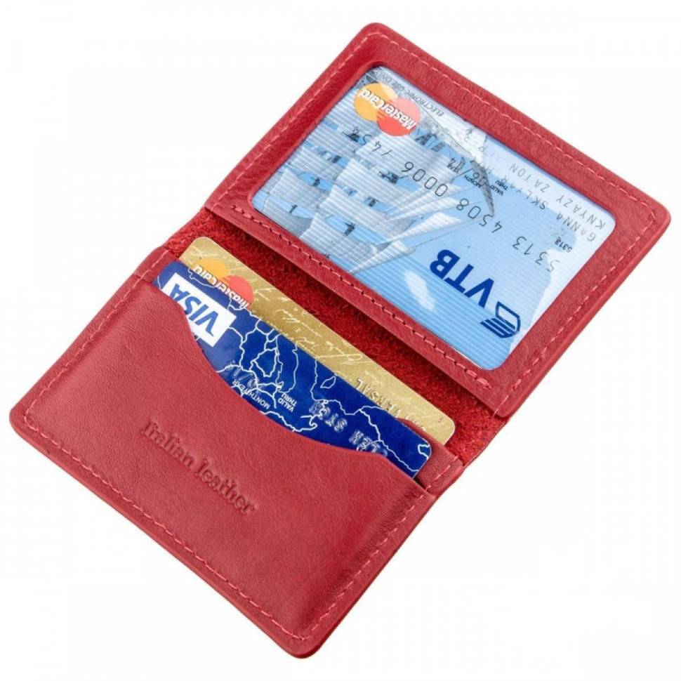 Обложка на права ID паспорт автодокументи Grande Pelle 221660 красная — 4