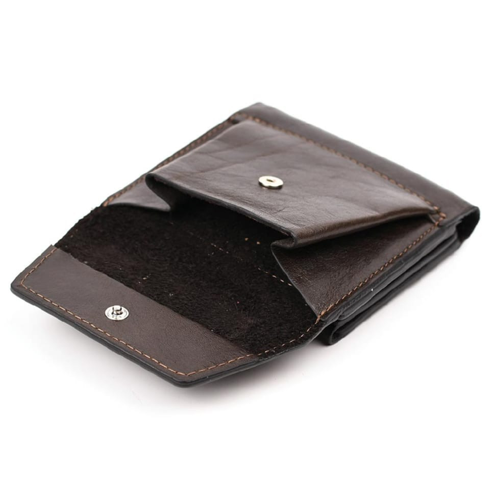 Небольшое мужское кожаное портмоне Grande Pelle 502420 коричневое — 2