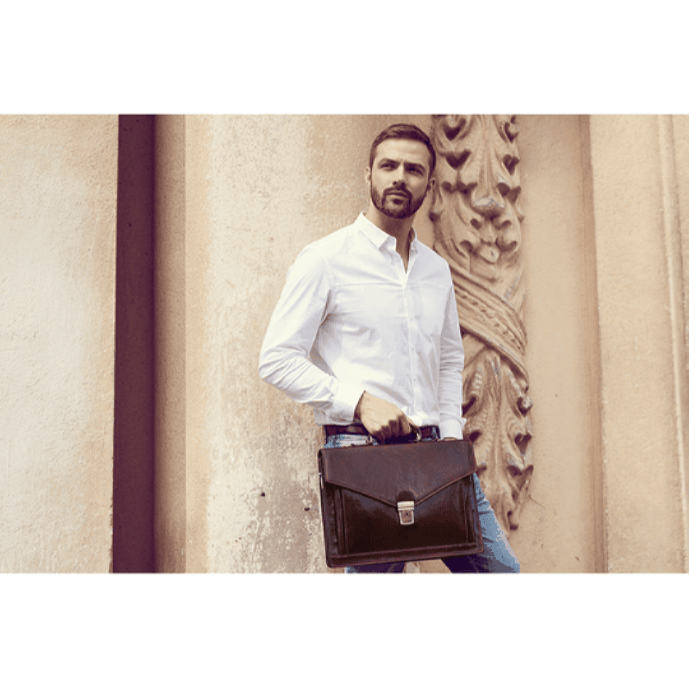 Большой кожаный портфель - The Magus - коричневый 5192701 Time Resistance — 3