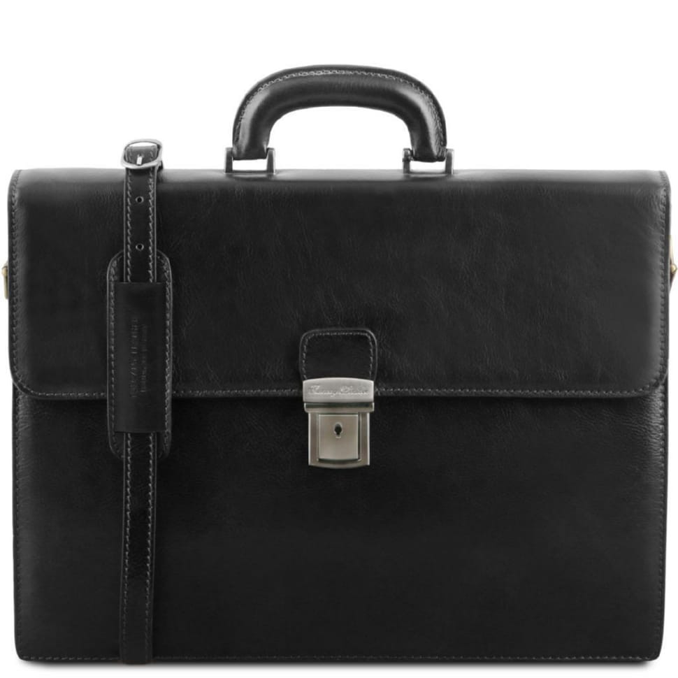 Кожаный портфель на два отделения для мужчин Tuscany Leather PARMA TL141350  (Черный) — фото 1
