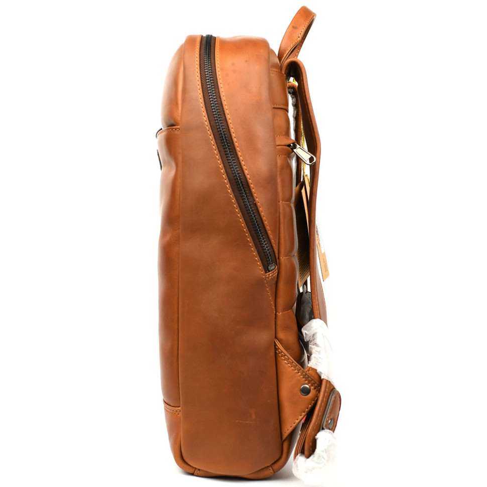 Городской кожаный рюкзак HILL BURRY HB15295B рыжий — 3