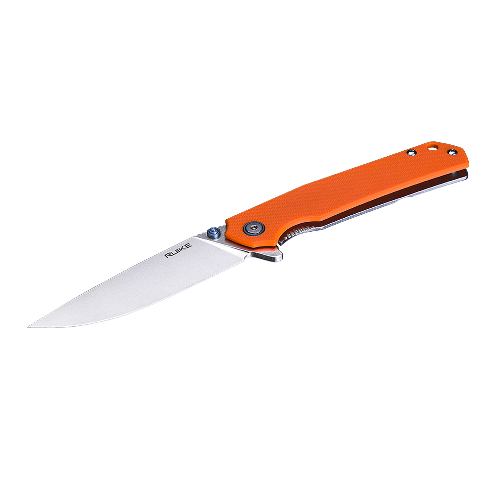 Ніж складаний туристичний Ruike P801-J, (8.6 см) 14C28N /  G10 помаранчевий — 4