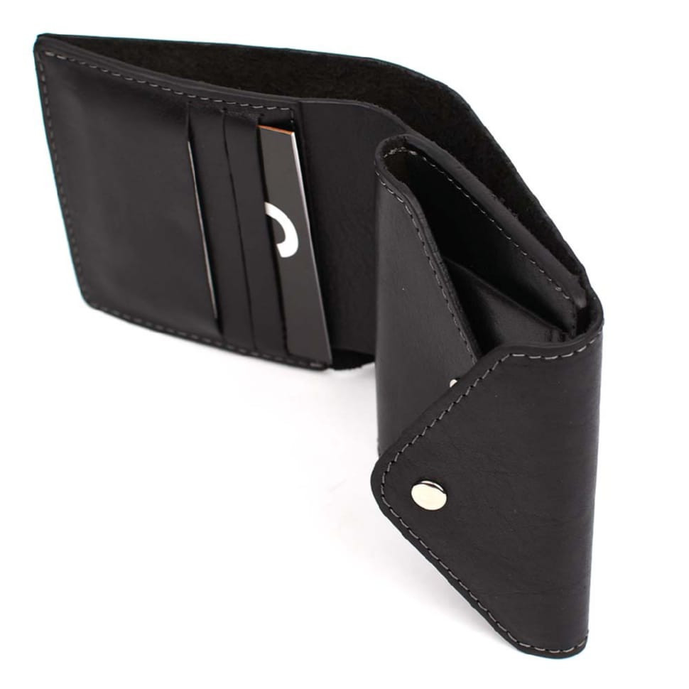 Мужское кожаное портмоне черное Grande Pelle 546610 — 2