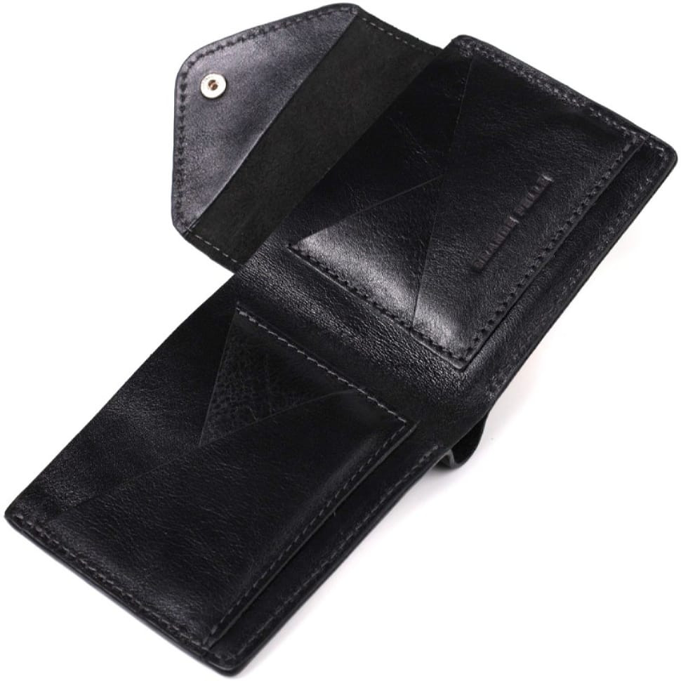 Мужское кожаное портмоне черное Grande Pelle 545610 — 2