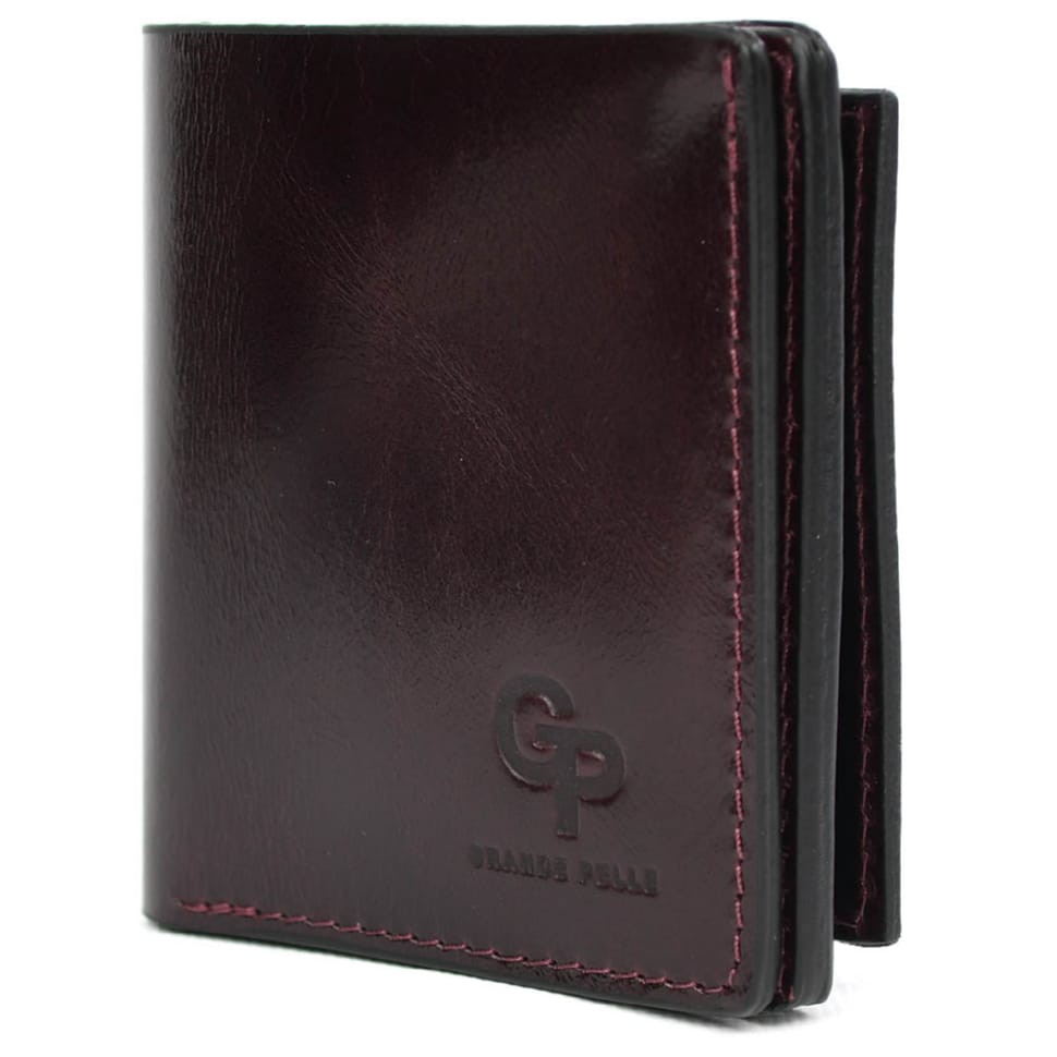 Портмоне Lettera с монетницей, бордовый Алькор Grande Pelle 537361 — 3