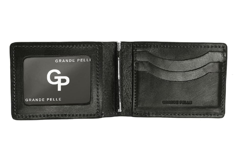 Зажим Grande Pelle 107610 глянцевая кожа черный — 3