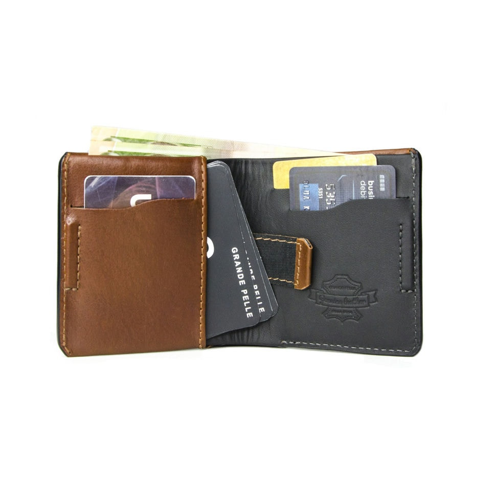 Кожаное портмоне Grande Pelle 550623 глянцевая кожа коньяк — 2