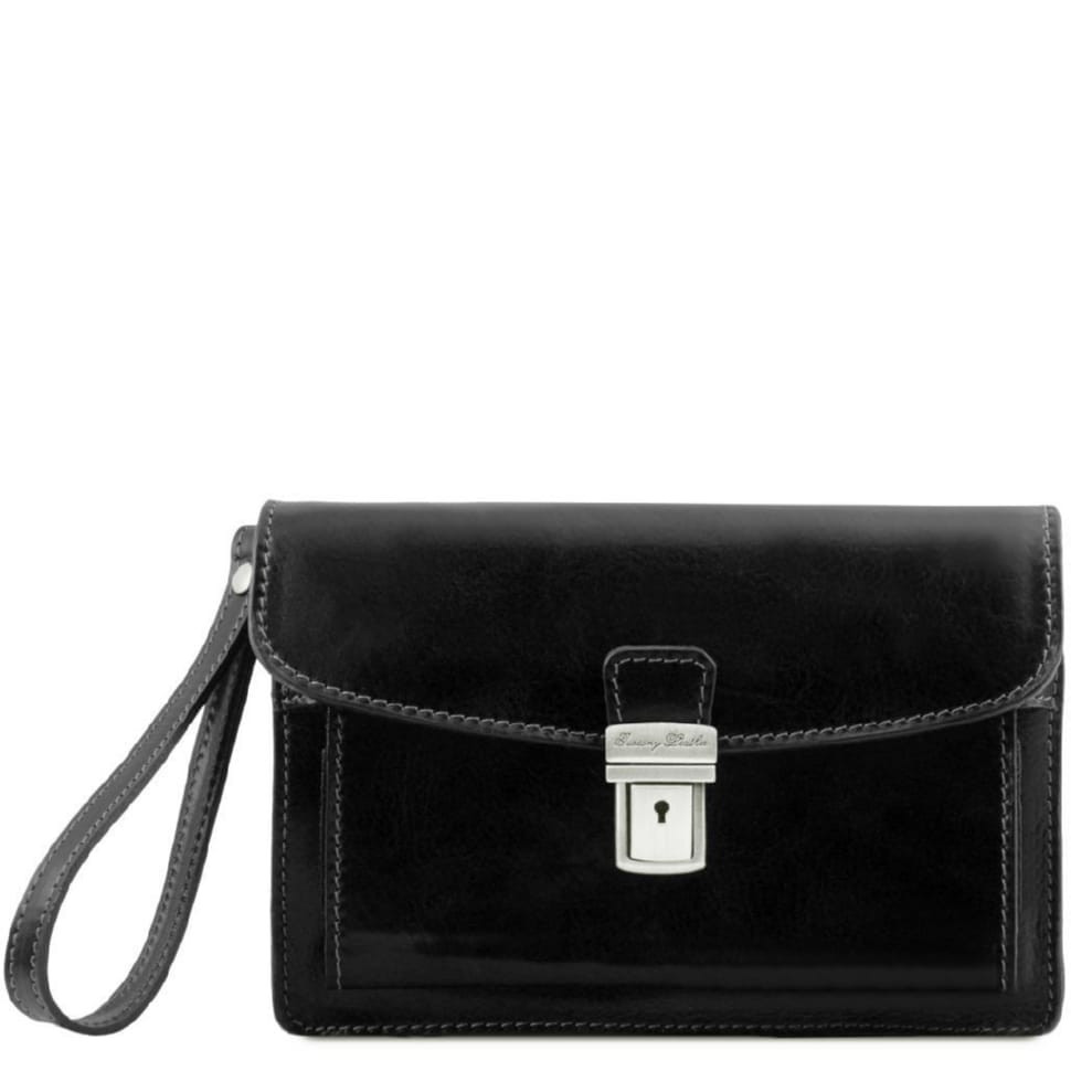Кожаная сумка барсетка Tuscany Leather Max TL8075 (Черный)