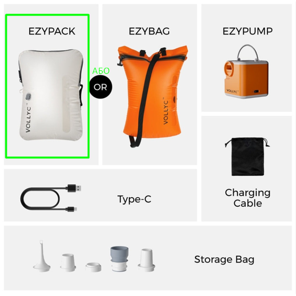 Набір для вакуумного пакування Vollyc by Flextail (EZY PACK+EZY PUMP SET), 1 пакет + насос — 2