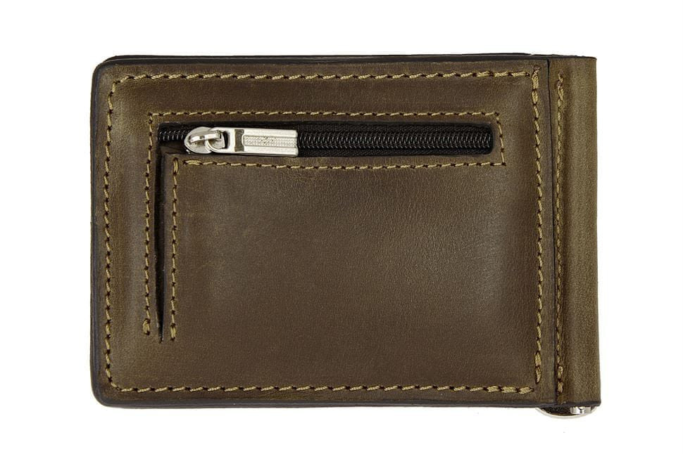 Зажим для купюр ONDA, шоколад  с монетницей Grande Pelle 125620 — 2