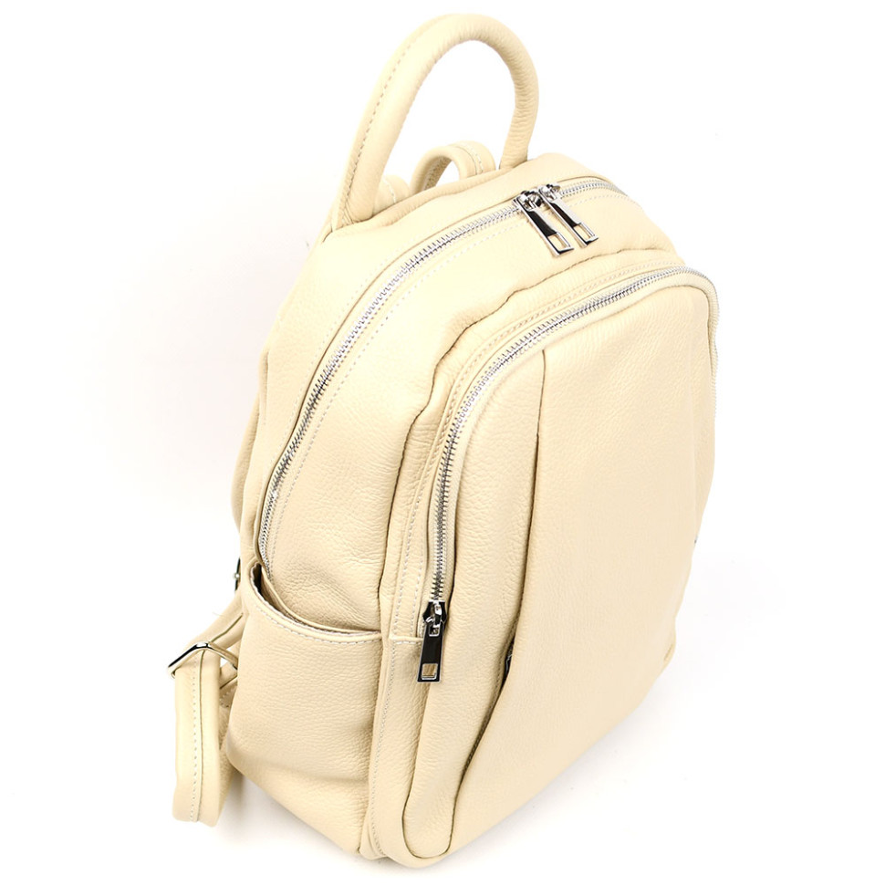 Кожаный женский рюкзак Virginia Conti Italy - 02443_beige бежевый — 4