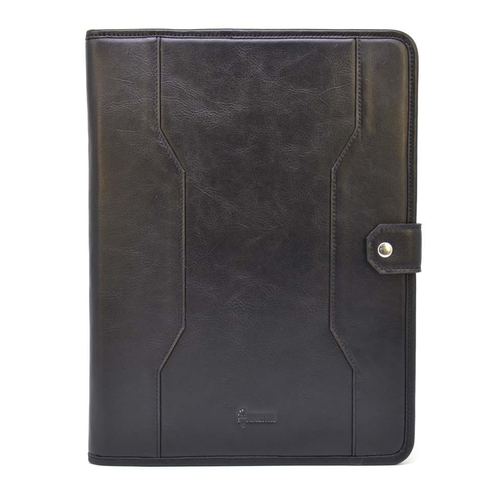 Кожаная папка портфолио открытого типа с хлястиком формата А5 А4 TARWA GA-2141-4lx — фото 1