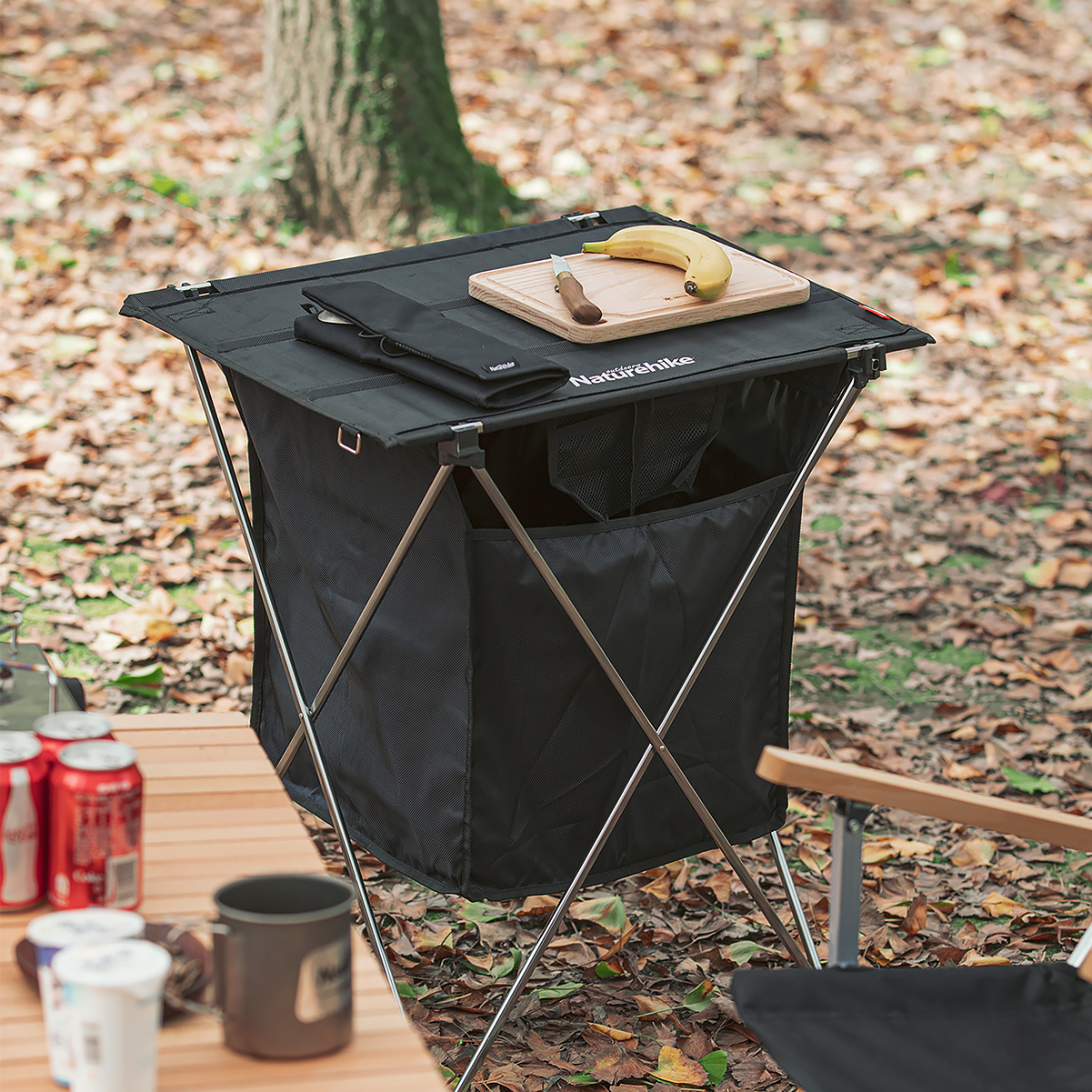 Стіл розкладний  з коробкою для зберігання Naturehike NH19JJ084, 1680D Oxford / алюміній, чорний — 4